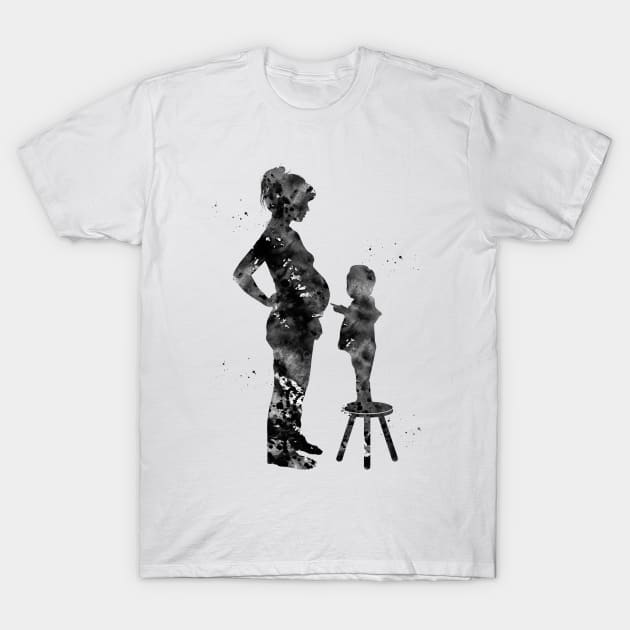 Pregnant mom with son T-Shirt by erzebeth